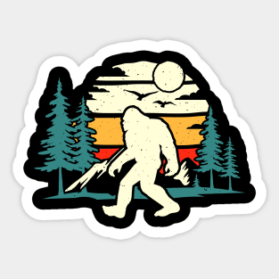 Vintage Bigfoot Forest Camping Sticker
